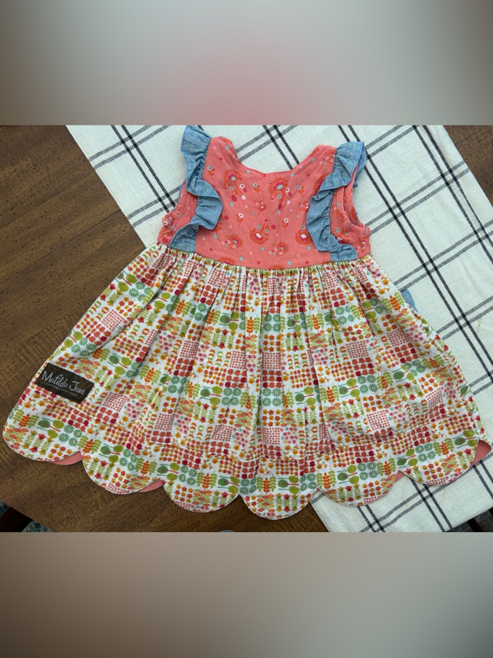 Matilda Jane 2T Toddler Girls Dress Sleeveless Scalloped with Pockets - Picture 2 of 10